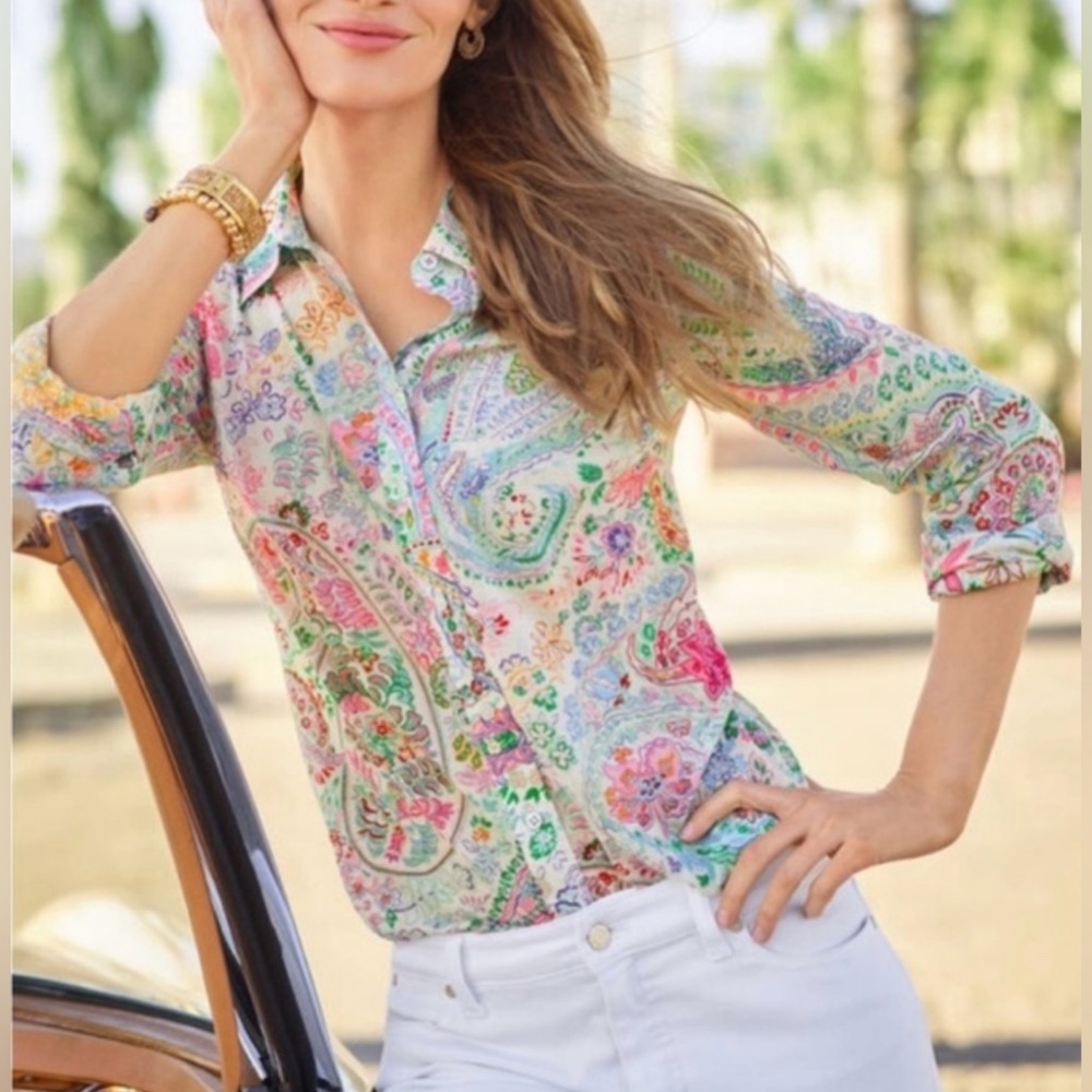 Talbots Paisley Button Down Shirt